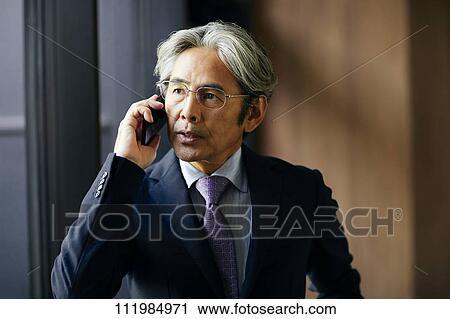 Stock Image - Senior Japanese businessman. Fotosearch