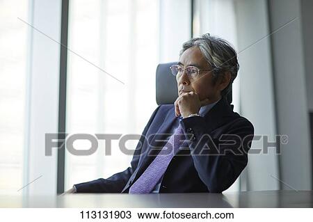 Stock Image - Senior Japanese businessman. Fotosearch