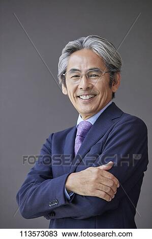 Senior Japanese businessman View Large Photo Image Stock Image - Senior Japanese businessman. Fotosearch