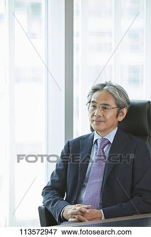 Stock Photo - Senior Japanese businessman. Fotosearch