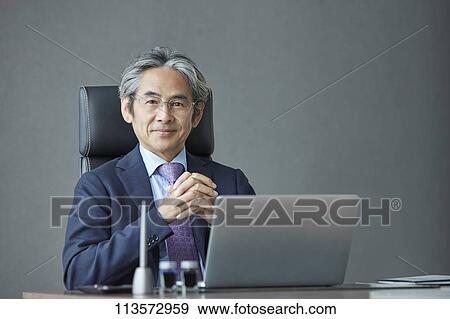 Senior Japanese businessman View Large Photo Image Stock Photo - Senior Japanese businessman. Fotosearch