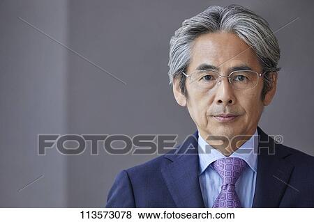 Stock Photo - Senior Japanese businessman. Fotosearch