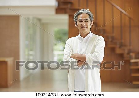 Senior Japanese man at home View Large Photo Image Stock Image - Senior Japanese man at home. Fotosearch
