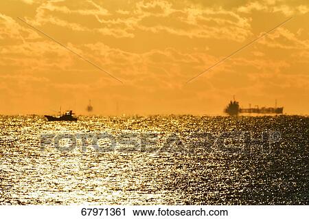 Stock Image - Ships st sea. Fotosearch