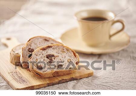 Stock Image - Sliced bread and coffee. Fotosearch