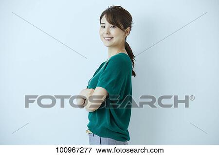 Studio portrait of attractive young Japanese woman View Large Photo Image Stock Photo - Studio portrait of attractive young Japanese woman. Fotosearch