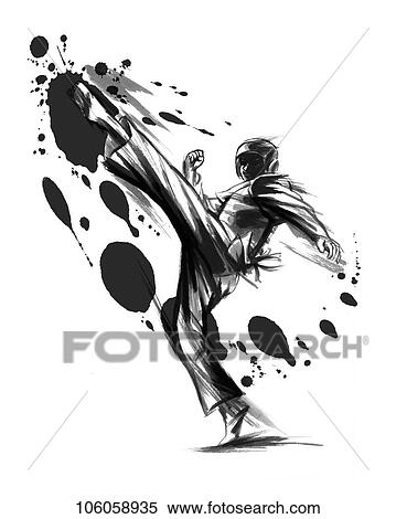 Taekwondo illustration View Large Photo Image Stock Photography - Taekwondo illustration. Fotosearch