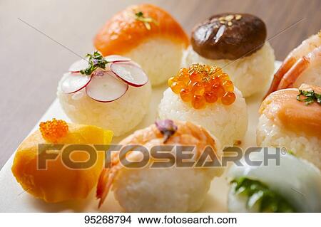 Temari Sushi View Large Photo Image Picture - Temari Sushi. Fotosearch