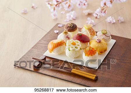Temari Sushi View Large Photo Image Stock Photo - Temari Sushi. Fotosearch