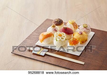 Temari Sushi View Large Photo Image Stock Photo - Temari Sushi. Fotosearch
