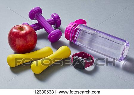Stock Image - Training and diet equipment. Fotosearch