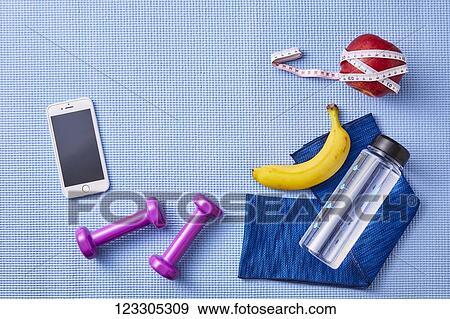 Stock Photo - Training and diet equipment. Fotosearch