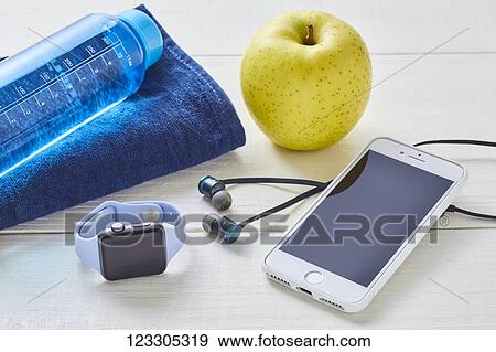 Stock Photo - Training and diet equipment. Fotosearch