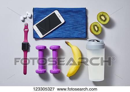 Stock Photo - Training and diet equipment. Fotosearch