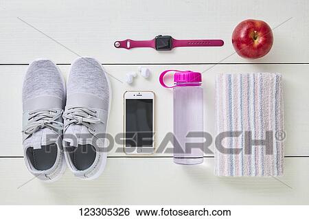 Training and diet equipment View Large Photo Image Stock Photograph - Training and diet equipment. Fotosearch