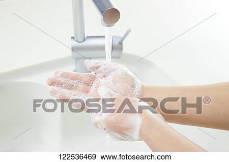 Woman washing hands View Large Photo Image Stock Photo - Woman washing hands. Fotosearch