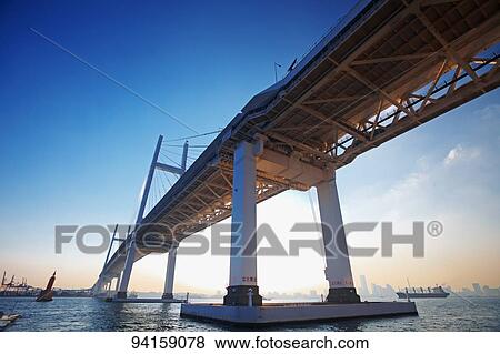 Yokohama Bay Bridge View Large Photo Image Stock Photo - Yokohama Bay Bridge. Fotosearch