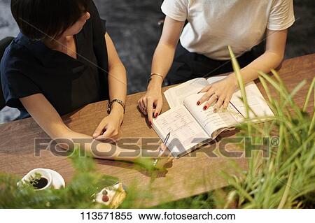 Young girlfriends at a cafe View Large Photo Image Stock Photography - Young girlfriends at a cafe. Fotosearch