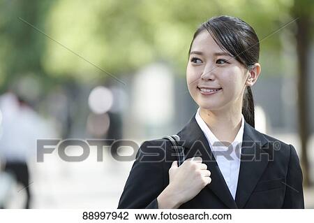 Stock Image - Young Japanese businesswoman. Fotosearch