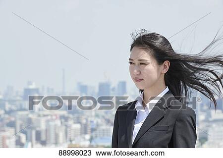 Stock Image - Young Japanese businesswoman. Fotosearch