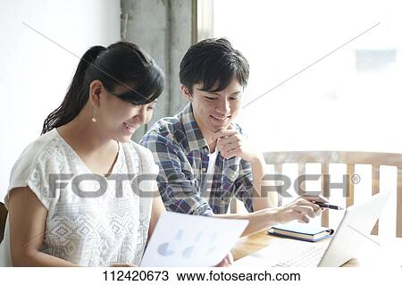 Young Japanese people at a cafe View Large Photo Image Stock Image - Young Japanese people at a cafe. Fotosearch