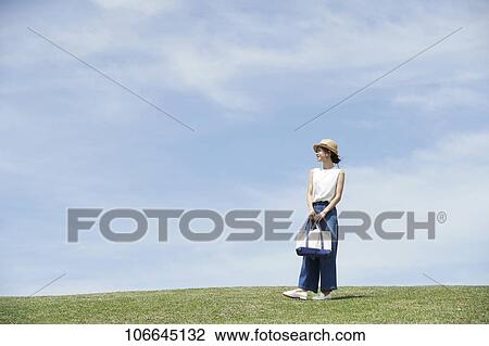 Stock Image - Young Japanese woman portrait. Fotosearch