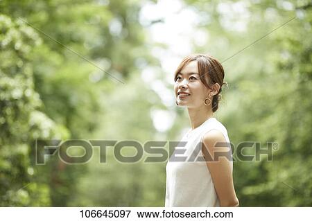 Stock Photo - Young Japanese woman portrait. Fotosearch