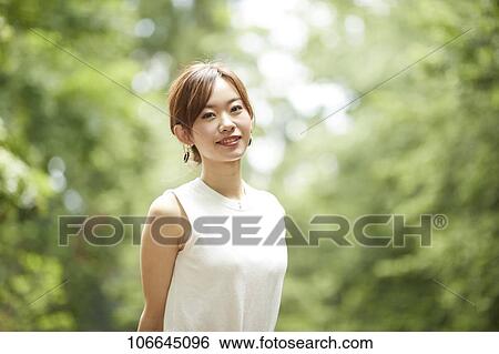 Stock Photograph - Young Japanese woman portrait. Fotosearch