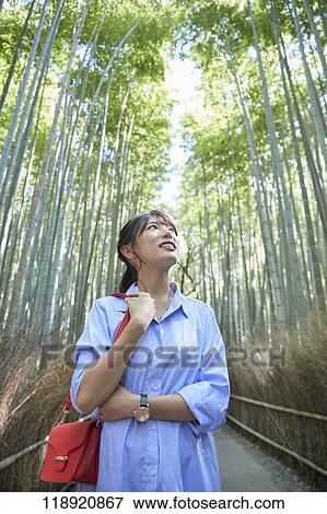 Young Japanese woman traveling in Kyoto View Large Photo Image Stock Photo - Young Japanese woman traveling in Kyoto. Fotosearch