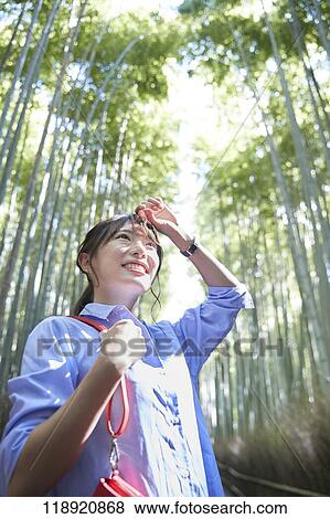 Young Japanese woman traveling in Kyoto View Large Photo Image Stock Photo - Young Japanese woman traveling in Kyoto. Fotosearch