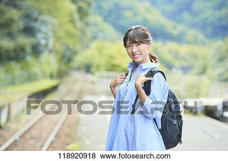 Young Japanese woman traveling in Kyoto View Large Photo Image Stock Photo - Young Japanese woman traveling in Kyoto. Fotosearch