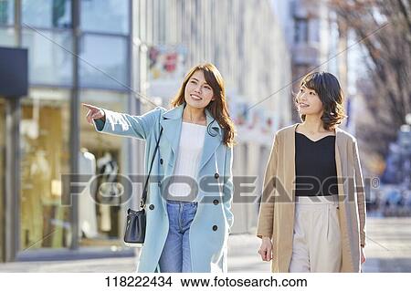 Young Japanese women downtown Tokyo View Large Photo Image Picture - Young Japanese women downtown Tokyo. Fotosearch