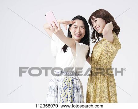 Stock Image - Young Japanese women portrait. Fotosearch