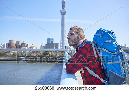 Caucasian man visiting Tokyo, Japan View Large Photo Image Stock Photo - Caucasian man visiting Tokyo, Japan. Fotosearch