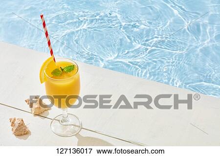 Cocktails At The Poolside View Large Photo Image Stock Photo - Cocktails At The Poolside. Fotosearch