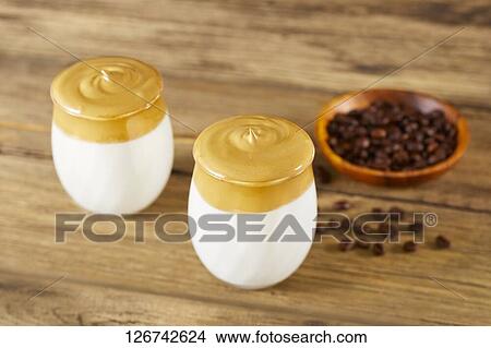 Dalgona coffee View Large Photo Image Picture - Dalgona coffee. Fotosearch
