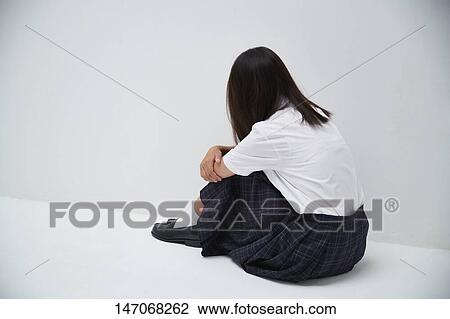 Depressed Japanese junior high schoolgirl View Large Photo Image Stock Image - Depressed Japanese junior high schoolgirl. Fotosearch