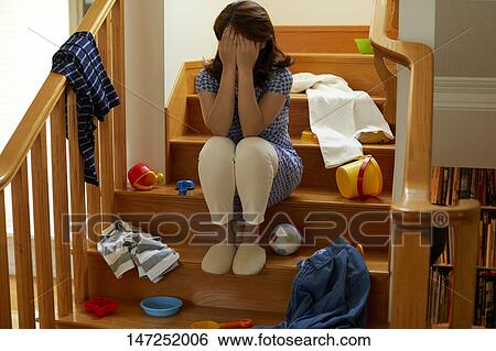 Depressed Japanese woman at home View Large Photo Image Stock Photograph - Depressed Japanese woman at home. Fotosearch