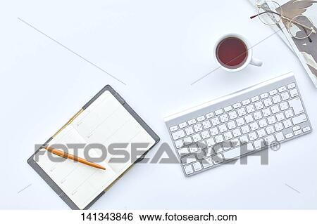 Desk Work With A Keyboard View Large Photo Image Stock Photograph - Desk Work With A Keyboard. Fotosearch
