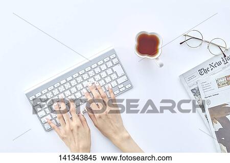 Desk Work With A Keyboard View Large Photo Image Stock Photography - Desk Work With A Keyboard. Fotosearch