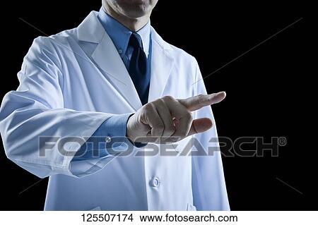 Picture - Doctor on black background. Fotosearch