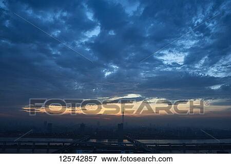 Dramatic Tokyo cityscape View Large Photo Image Stock Photo - Dramatic Tokyo cityscape. Fotosearch