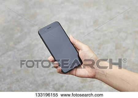 Hand Holding Smartphone View Large Photo Image Stock Photography - Hand Holding Smartphone. Fotosearch