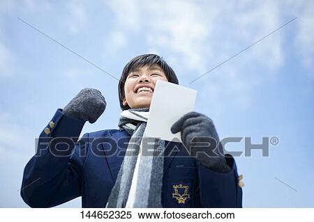 Happy Japanese teenager outdoors View Large Photo Image Stock Photography - Happy Japanese teenager outdoors. Fotosearch