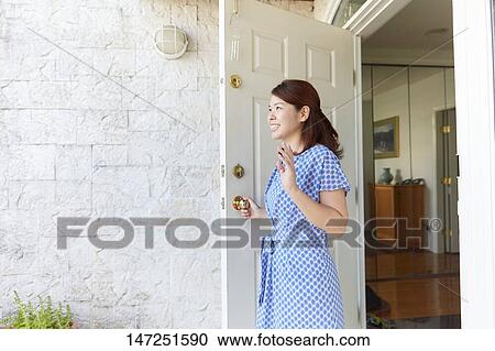 Happy Japanese woman at home View Large Photo Image Stock Image - Happy Japanese woman at home. Fotosearch