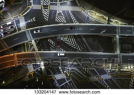 Highways In Tokyo At Night, Japan View Large Photo Image Stock Photo - Highways In Tokyo At Night, Japan. Fotosearch