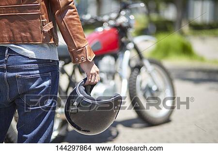 Picture - Japanese biker. Fotosearch