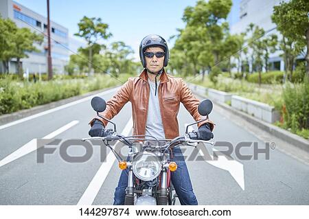 Picture - Japanese biker. Fotosearch
