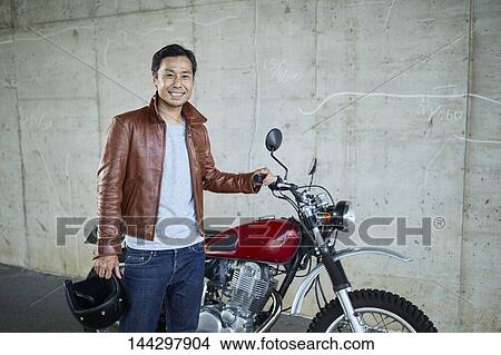 Picture - Japanese biker. Fotosearch