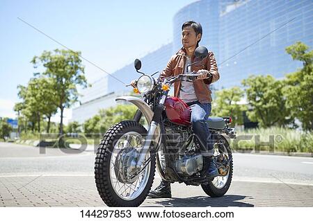 Stock Image - Japanese biker. Fotosearch